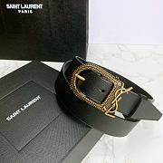YSL Letter Buckle Gold Black – 30mm - 6