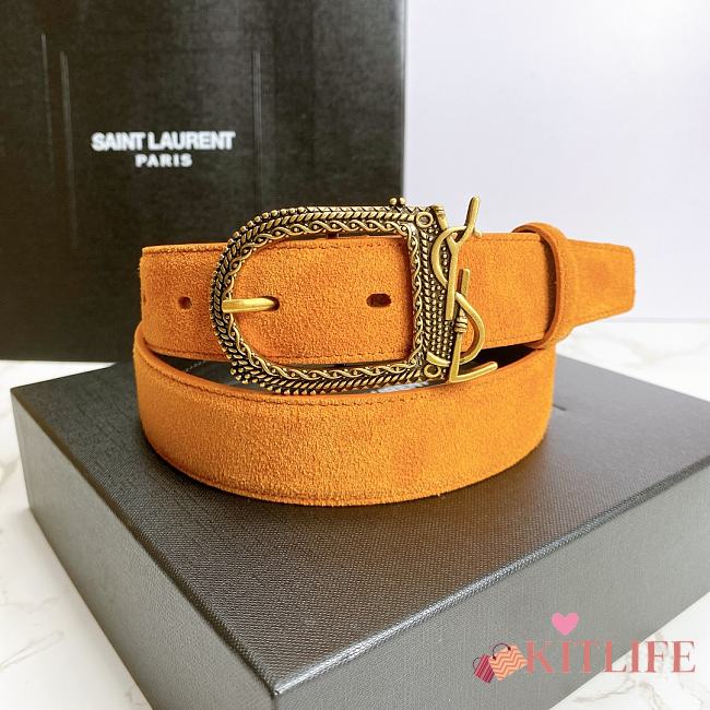 YSL Letter Buckle Gold Orange – 30mm - 1