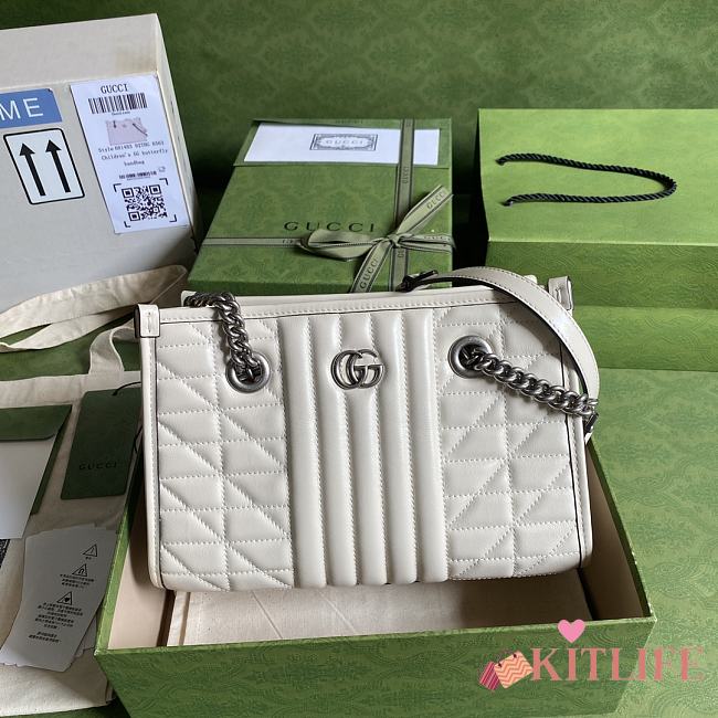 Gucci GG Marmont Shoulder Bag Full White – 681483 – 26.5x19x11cm - 1