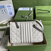 Gucci GG Marmont Shoulder Bag Full White – 681483 – 26.5x19x11cm - 4