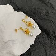 Bottega Veneta Stud Earrings With Pearl Gold  - 4