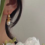 Bottega Veneta Stud Earrings With Pearl Gold  - 6