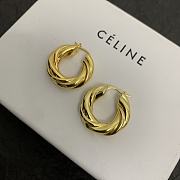 Celine Hoops In Brass Gold Earrings - 1