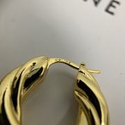 Celine Hoops In Brass Gold Earrings - 2