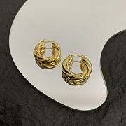 Celine Hoops In Brass Gold Earrings - 4