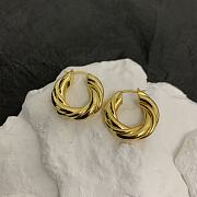 Celine Hoops In Brass Gold Earrings - 5