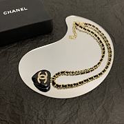 Chanel Black Heart Gold Chain Necklace - 1