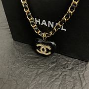 Chanel Black Heart Gold Chain Necklace - 6