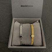 Balenciaga Force Striped Bracelet In Gold/Silver  - 1