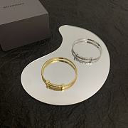 Balenciaga Force Striped Bracelet In Gold/Silver  - 4