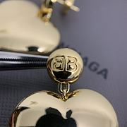 Balenciaga BB Engraved Gold Heart Earrings - 2