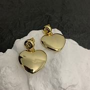 Balenciaga BB Engraved Gold Heart Earrings - 4
