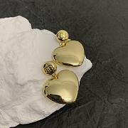 Balenciaga BB Engraved Gold Heart Earrings - 6