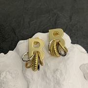 Balenciaga BB Circle Gold Earrings - 4