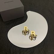 Balenciaga BB Circle Gold Earrings - 6