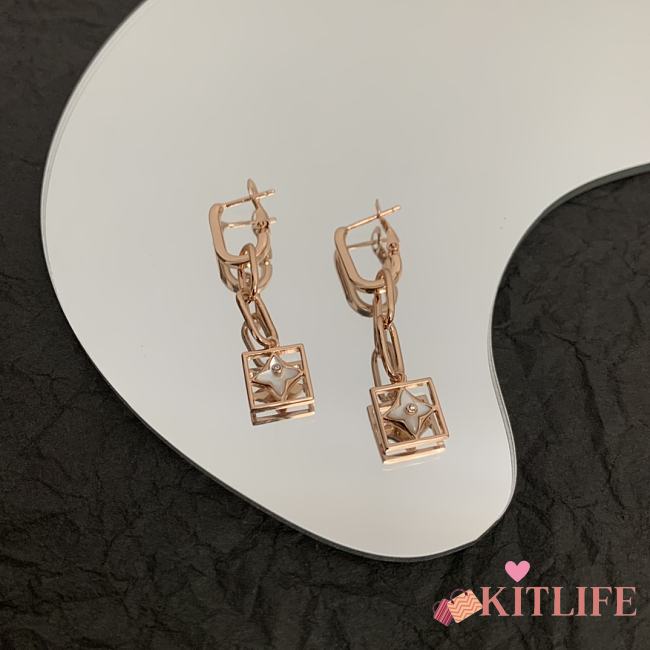 Louis Vuitton B Blossom Earrings, Rose Gold, White Mother-Of-Pearl And Diamonds - Q96790 - 1