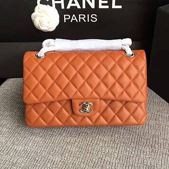 Classic Chanel Lambskin Flap Shoulder Bag Orange A01112 VS04951