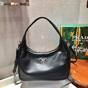 Prada Hobo All-leather Calfskin Shoulderbag/Handbag Black – 1BC132 – 26x21x9.5 cm - 1