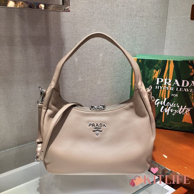 Prada Hobo All-leather Calfskin Shoulderbag/Handbag Apricot – 1BC132 – 26x21x9.5 cm - 1