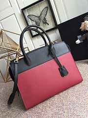 Prada Calf Leather Black/Red Handbag – lBA046 –30x22 cm - 6