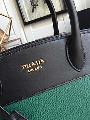 Prada Calf Leather Black/Green Handbag – lBA046 –30x22 cm - 6