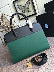 Prada Calf Leather Black/Green Handbag – lBA046 –30x22 cm - 5