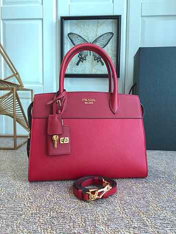 Prada Calf Leather Burgundy/Red Handbag – lBA046 –30x22 cm