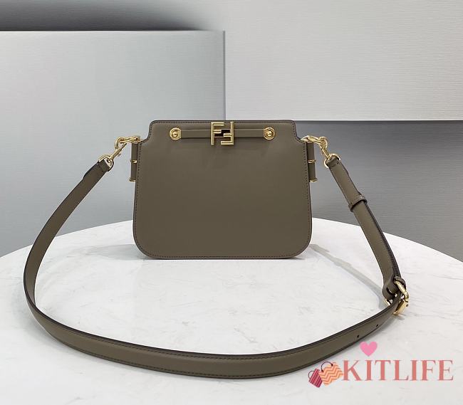 Fendi Touch Leather Bag Grey - 8BT349 – 26.5x19x10cm - 1