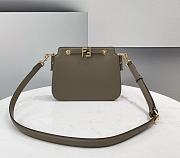 Fendi Touch Leather Bag Grey - 8BT349 – 26.5x19x10cm - 1
