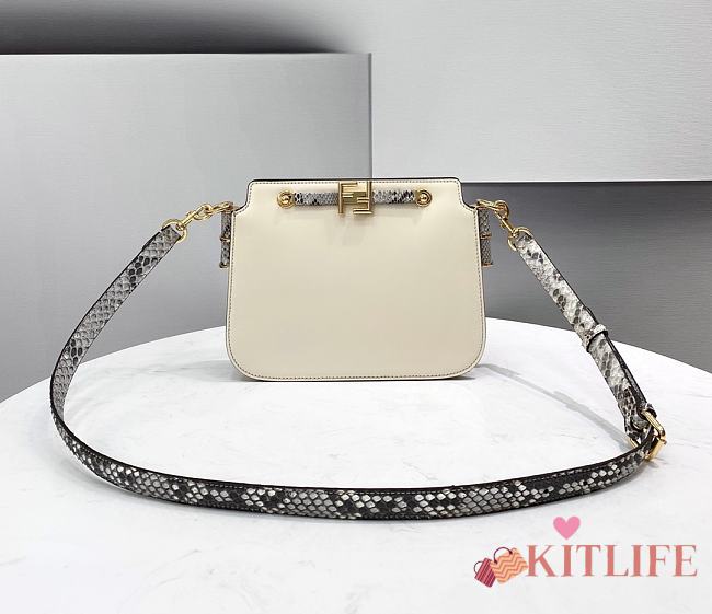 Fendi Touch Leather Bag Grey With Snake Skin Strap - 8BT349 – 26.5x19x10cm - 1