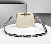 Fendi Touch Leather Bag Grey With Snake Skin Strap - 8BT349 – 26.5x19x10cm - 1