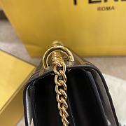 Fendi Kan I Small Chain Bag In ALL Black Cowhide With Grind Card Color FF Embossed - 5326B89 – 19x13x9cm - 2