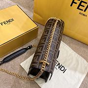 Fendi Kan I Small Chain Bag In ALL Black Cowhide With Grind Card Color FF Embossed - 5326B89 – 19x13x9cm - 5