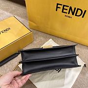 Fendi Kan I Small Chain Bag In ALL Black Cowhide With Grind Card Color FF Embossed - 5326B89 – 19x13x9cm - 4