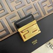 Fendi Kan I Small Chain Bag In ALL Black Cowhide With Grind Card Color FF Embossed - 5326B89 – 19x13x9cm - 6