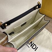 Fendi KAN I Small Chain Bag In Black Cowhide With Grind Card Color FF Embossed  – 5013 - 19x14x9 cm - 2