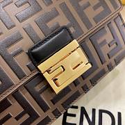 Fendi KAN I Small Chain Bag In Black Cowhide With Grind Card Color FF Embossed  – 5013 - 19x14x9 cm - 3