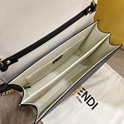 Fendi KAN I Small Chain Bag In Black Cowhide With Grind Card Color FF Embossed  – 5013 - 19x14x9 cm - 6