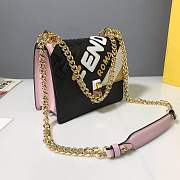 Fendi Kan I F Two-Color Black/Pink Plexiglass Calfskin – 19x13.5x9cm - 3