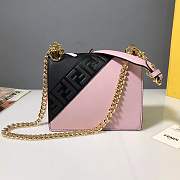 Fendi Kan I F Two-Color Black/Pink Plexiglass Calfskin – 19x13.5x9cm - 4