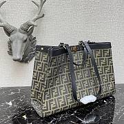 Fendi Peekaboo FF Eembroidered Presbyopia Canvas With Internal Pockets - 522 -  41×11×27cm - 3