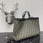 Fendi Peekaboo FF Eembroidered Presbyopia Canvas With Internal Pockets - 522 -  41×11×27cm - 6