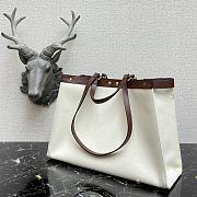 Fendi Peekaboo FF Eembroidered Fisheye Canvas With Internal Pockets dark brown  - #9901 -  41×11×27cm - 3