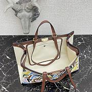 Fendi Peekaboo FF Eembroidered Fisheye Canvas With Internal Pockets dark brown  - #9901 -  41×11×27cm - 5