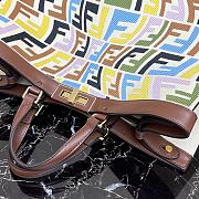 Fendi Peekaboo FF Eembroidered Fisheye Canvas With Internal Pockets dark brown  - #9901 -  41×11×27cm - 6