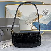 Balenciaga Ghost Sling Bag In Black Shiny Crocodile Embossed Calfskin - DG-8009 - 23x5x15cm - 1
