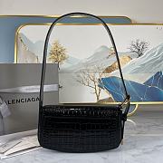 Balenciaga Ghost Sling Bag In Black Shiny Crocodile Embossed Calfskin - DG-8009 - 23x5x15cm - 6