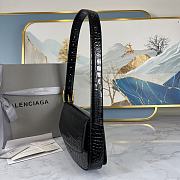 Balenciaga Ghost Sling Bag In Black Shiny Crocodile Embossed Calfskin - DG-8009 - 23x5x15cm - 3
