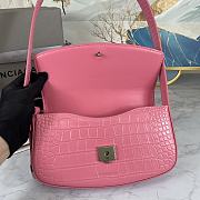 Balenciaga Ghost Sling Bag In Pink Shiny Crocodile Embossed Calfskin - DG-8009 - 23x5x15cm - 5