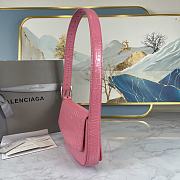 Balenciaga Ghost Sling Bag In Pink Shiny Crocodile Embossed Calfskin - DG-8009 - 23x5x15cm - 3